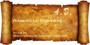 Adamovits Domonkos névjegykártya