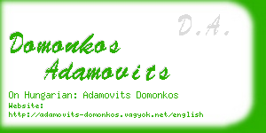 domonkos adamovits business card